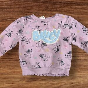 Bluey Crew Neck Girls Sweatshirt  Long Sleeve Purple Pullover Size 5T